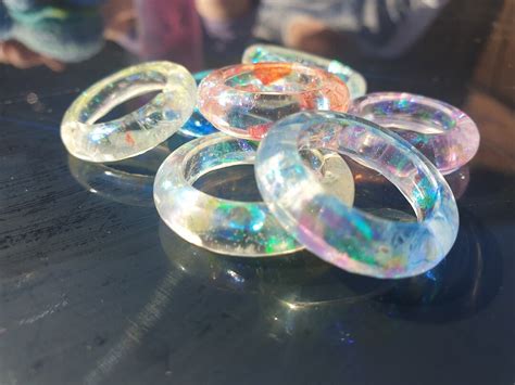 Iridescent Resin Rings - Etsy