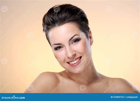Glamour And Gorgeous Brunette Showing Her Body Stock Image Image Of