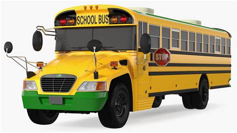 Electric Blue Bird Vision School Bus Exterior Only 3D Model $129 - .3ds ...