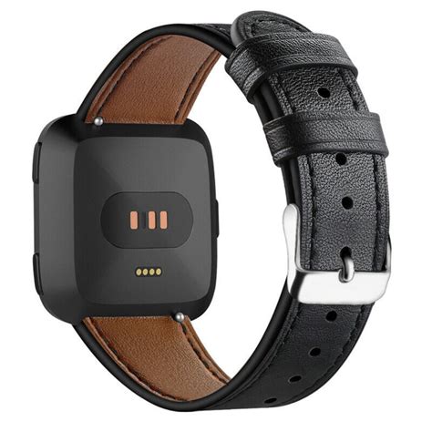 Correa Cuero Fitbit Versa Negro Correasmartwatch Es