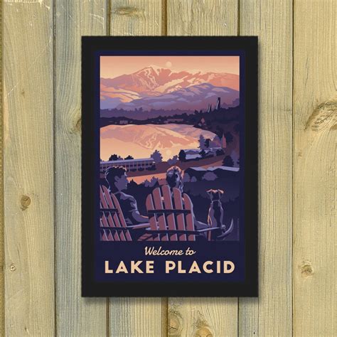 Lake Placid Vintage Travel Poster Retro New York Poster - Etsy