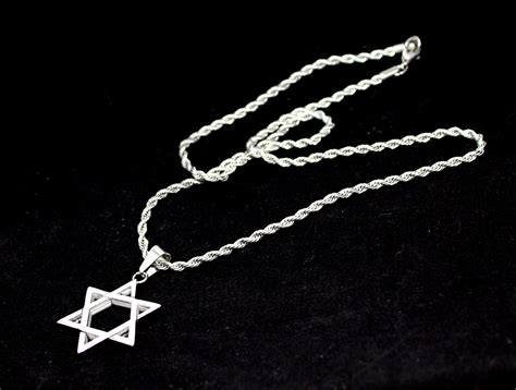 Star Of David Pendant Necklace Chain Stainless Steel Israel Etsy Uk