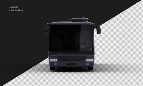 Premium PSD Isolated Realistic Black Bus From Front View