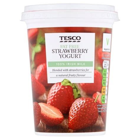 T Strawberry Yoghurt Fat Free 500g Tesco Groceries