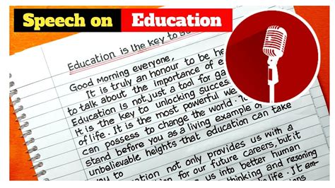 Speech On Education Is The Key To Success Speech On Importance Of