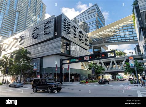 Brickell City Center Merceds G Wagon Crossing Modern Shopping Mall And