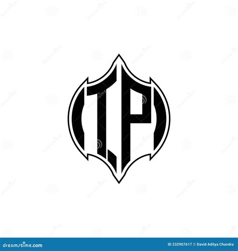 TP Logo Monogram Geometric Shield Shape Style Stock Vector