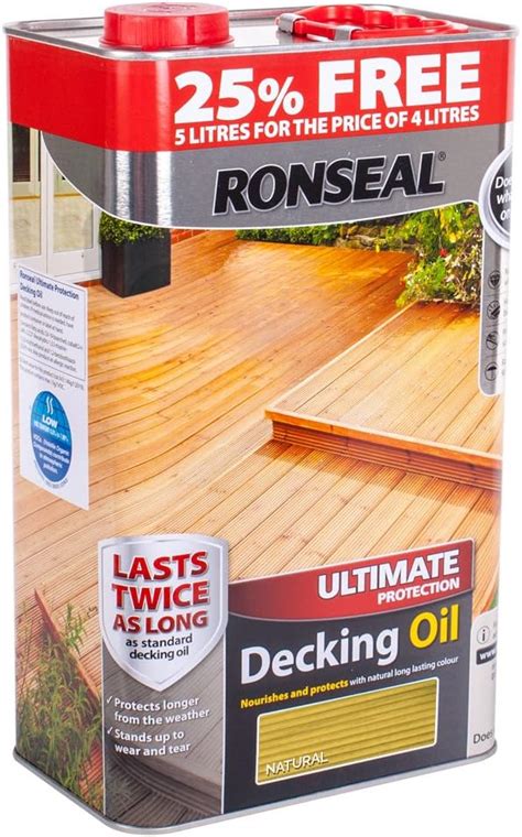 Ronseal Rsludon4lav Ultimate Protection Decking Oil Natural Clear 5