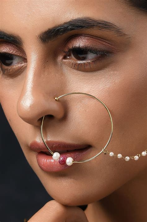 Pearls Delicate Nosepin Nose Ring Indian Jewellery Bridal Etsy