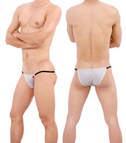 Print Cheeky String Bikini Men S Cotton Underwear 4 Colors Available