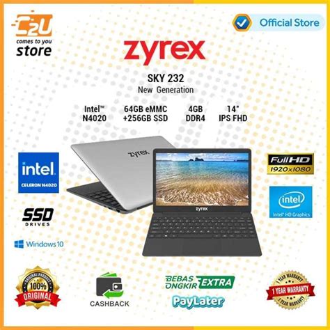 Jual Laptop Zyrex Sky New Generation Intel N Fhd Gb Gb