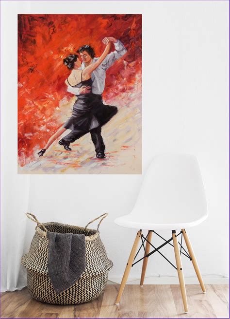 Tango Dance Modern Peinture L Huile Originale Oeuvres Etsy