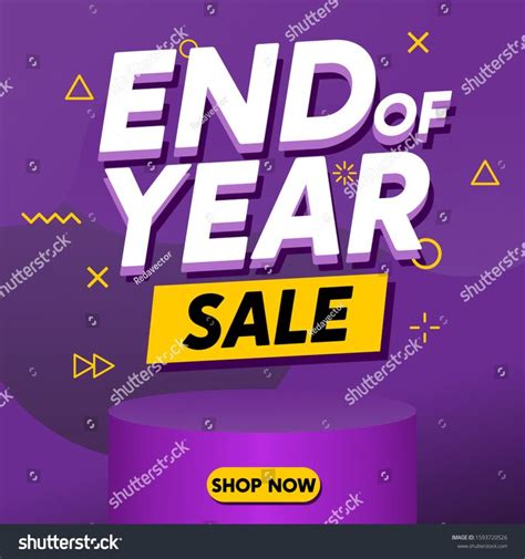 End Of Year Sale Banner Template Vector For Poster Flyer And Card With