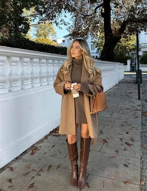 10 Chic Ways To Wear Brown Boots This Winter Brown Boots Outfit High