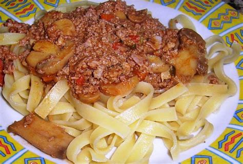 Massa Tagliatelle C Carne Picada E Cogumelos Receitas Para Todos Os