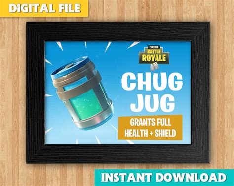 Fortnite Birthday Chug Jug Party Sign Chug Jug Decor Fort Etsy