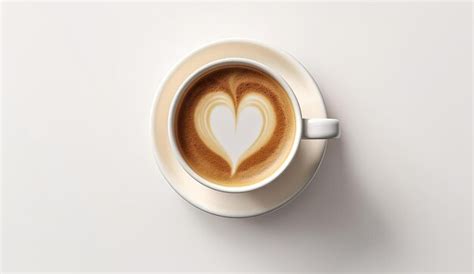 Premium Ai Image A Cup Of Coffee With A Heart Shape On It Isolated White