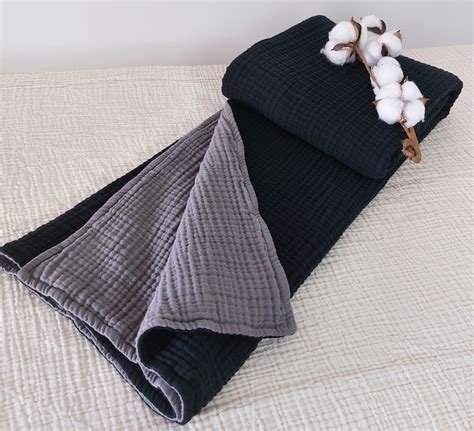 Dual Color 8 Layer Muslin Gauze Throw Blanket Pure Cotton Etsy