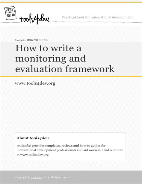 How To Write A Monitoring And Evaluation Framework