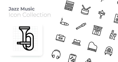 Jazz Music Outline Icon Graphics Envato Elements