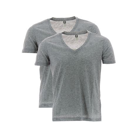 Lot De 2 Tee Shirts G Star V Neck Gris