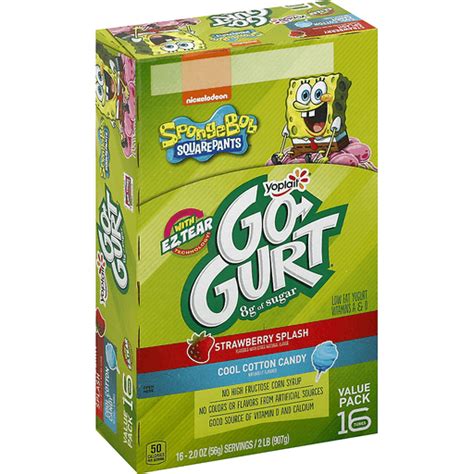 Yoplait® Go Gurt® Spongebob Squarepants™ Strawberrycotton Candy Portable Low Fat Yogurt Variety