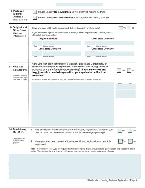 Rhode Island Application For License As A Nursing Assistant By