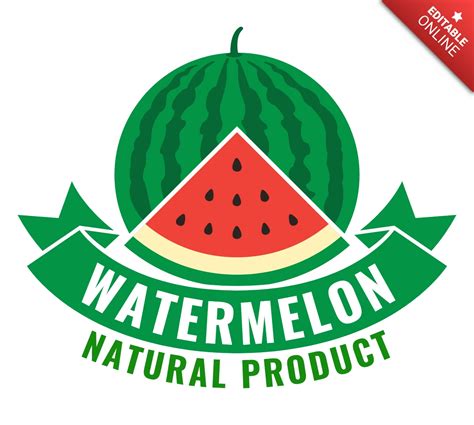 Natural Watermelon Fruits Logo Design Template Free Design Template