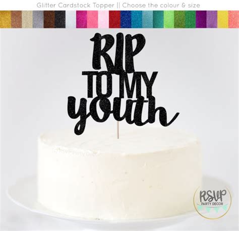 Rip To My Youth Cake Topper Gothic Birthday Party Decorations Emo