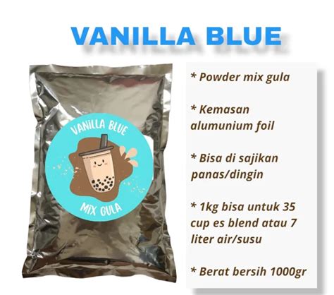 Bubuk Minuman Boba Serbuk Minuman Powder Drink Rasa Vanilla Blue Kg