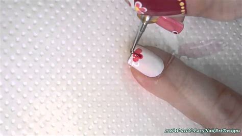 Dotting Tool Flower Nail Art For Spring Diy Easy Nails For Beginners Youtube