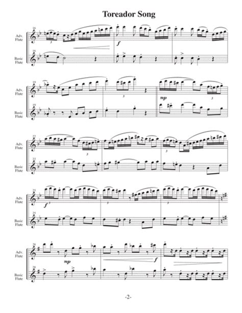 The Toreador Song Bizet Arrangements Level 3 5 For Flute Written