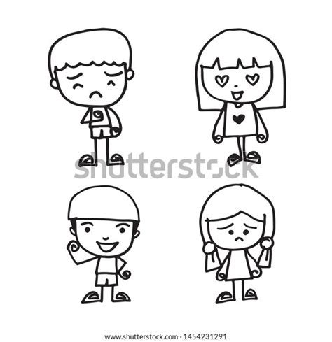 Cute Cartoon People Man Woman Drawing Stock Vector Royalty Free 1454231291 Shutterstock