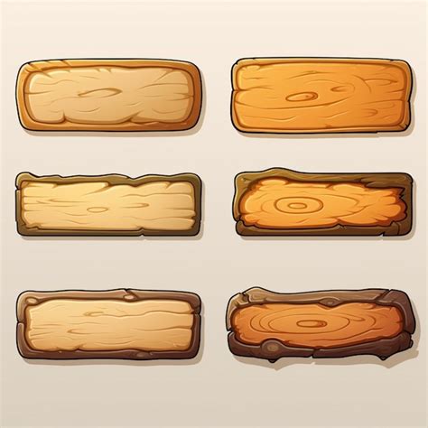 Premium Photo | Cartoon wood planks set for game uip generative ai