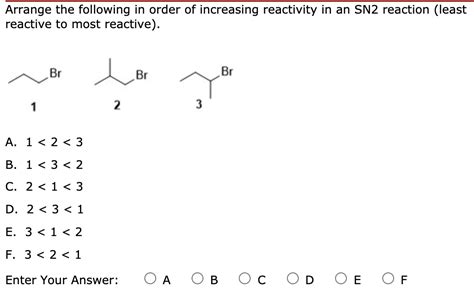 Solved Arrange The Following In Order Of Increasing Chegg