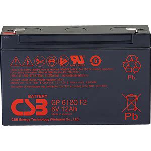 CSB GP6120F2 Rechargeable Lead Fleece Battery 6 V 12 Ah Standby UPS