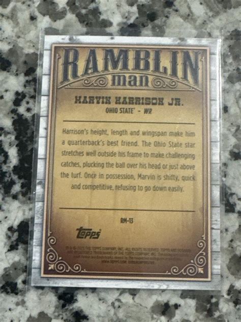 2023 Bowman Chrome U Marvin Harrison Jr Ramblin Man RM 13 Ohio State