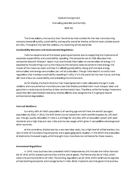 QSO 321 Module 5 Module 5 Assignment Evaluating Potential