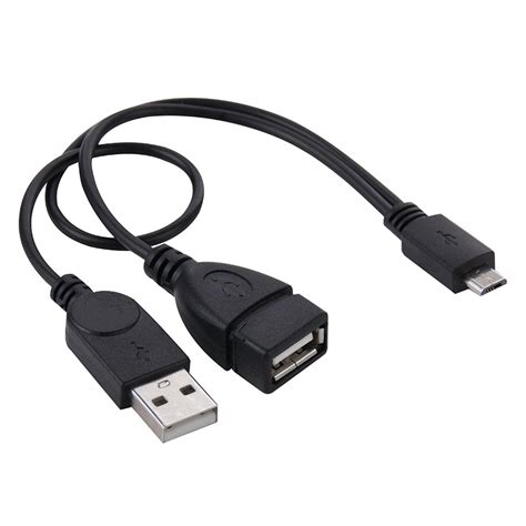 Cable OTG Micro USB A USB 2 0 Macho Y Hembra 30cm Negro