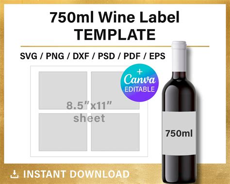 Blank Wine Bottle Label