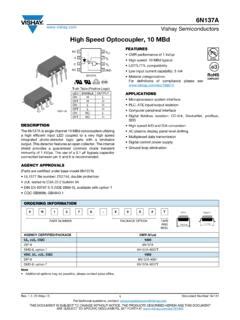 High Speed Optocoupler, 10 MBd - Vishay Intertechnology / high-speed ...