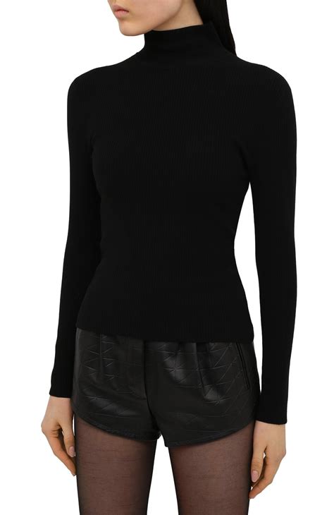 Женская черная шерстяная водолазка SAINT LAURENT купить в интернет ...