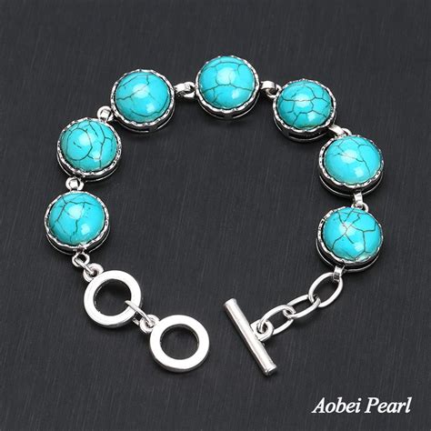 Aobei Pearl Handmade Bracelet Made Of Turquoise And Alloy Accessory