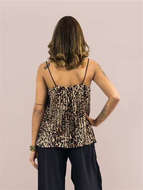 Blusa Alcinha Plissada Renda The Style Box