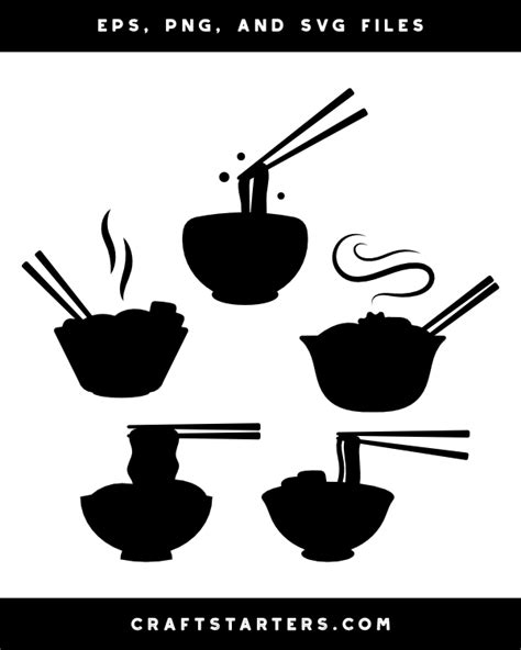 Ramen Noodle Bowl Silhouette Clip Art