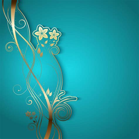 Diseño Floral Dorado Sobre Fondo Azul Iluminado 1009665 Vector En Vecteezy