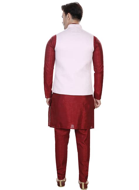 Buy Indian Ethnic Clothing Krishna Jayanthi Maroon Men Kurta Pyjamas