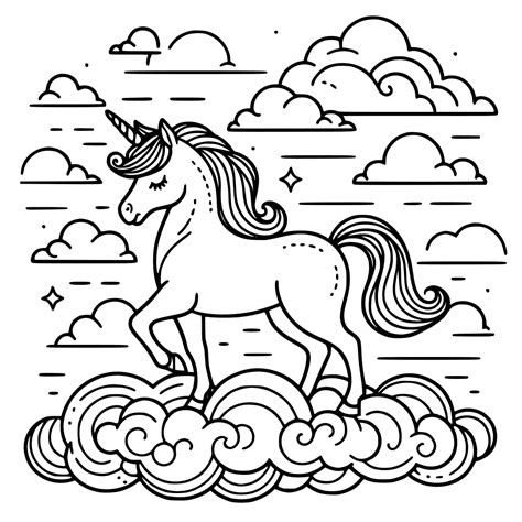 Coloriage Licorne Dans Les Nuages Imprimer Gratuit Moncoloriage Fr