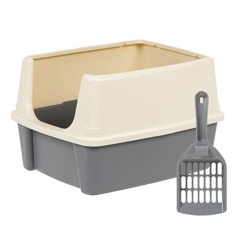 Amazon Basics Tall Open Top Cat Litter Box With High Sides And Cat