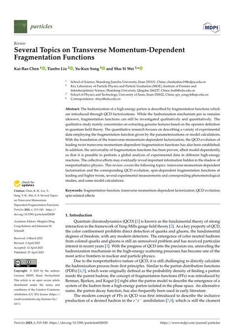 Pdf Several Topics On Transverse Momentum Dependent Fragmentation